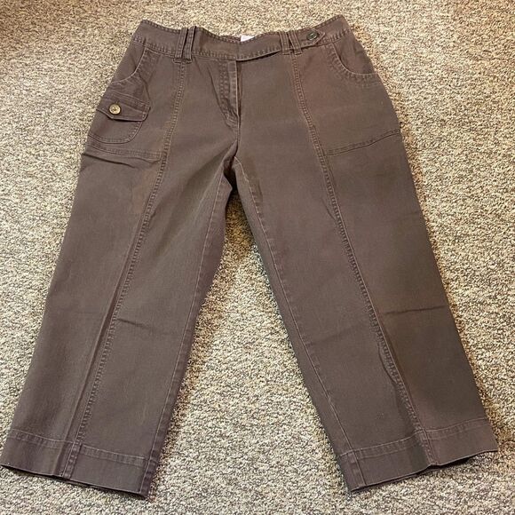 VTG,Ruby Rd. Women’s Dark Brown Cargo Pants Size 10 - Picture 3 of 11